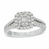Thumbnail Image 1 of 3/4 CT. T.W. Diamond Cluster Split Shank Engagement Ring in 14K White Gold