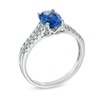 Thumbnail Image 1 of Oval Tanzanite and Diamond Accent Ring in 10K White Gold