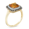 Thumbnail Image 2 of 8.0mm Cushion-Cut Madeira Citrine and 1/4 CT. T.W. Enhanced Champagne and White Diamond Ring in 10K Gold