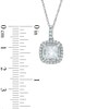 Thumbnail Image 2 of 8.0mm Cushion-Cut Aquamarine and Lab-Created White Sapphire Frame Pendant in Sterling Silver