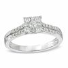 Thumbnail Image 1 of 1/2 CT. T.W. Diamond Square Cluster Engagement Ring in 14K White Gold