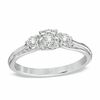 Thumbnail Image 1 of 1/4 CT. T.W. Diamond Cluster Three Stone Ring in 10K White Gold