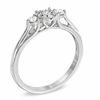 Thumbnail Image 2 of 1/4 CT. T.W. Diamond Cluster Three Stone Ring in 10K White Gold
