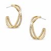 Thumbnail Image 1 of AVA Nadri Cubic Zirconia Hoop Earrings in Brass with 18K Gold Plate