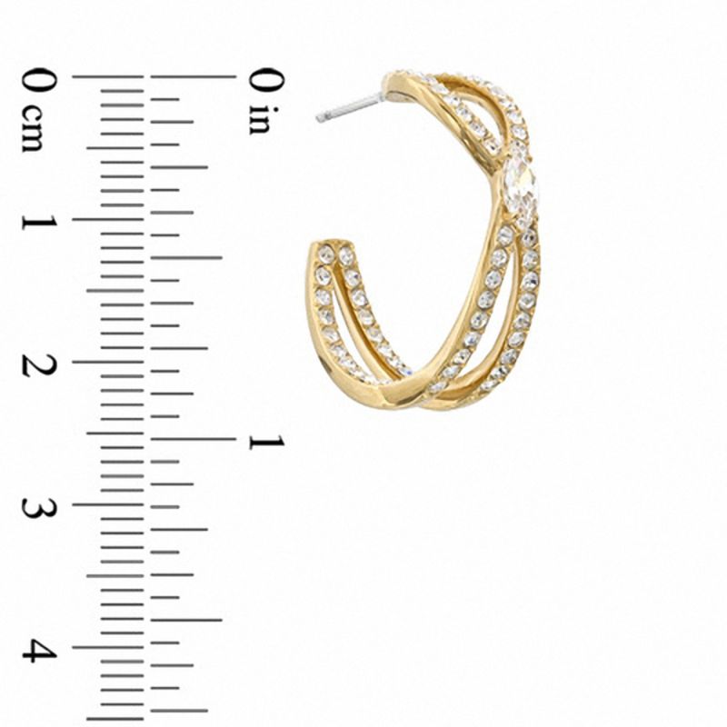 Main Image 2 of AVA Nadri Cubic Zirconia Hoop Earrings in Brass with 18K Gold Plate