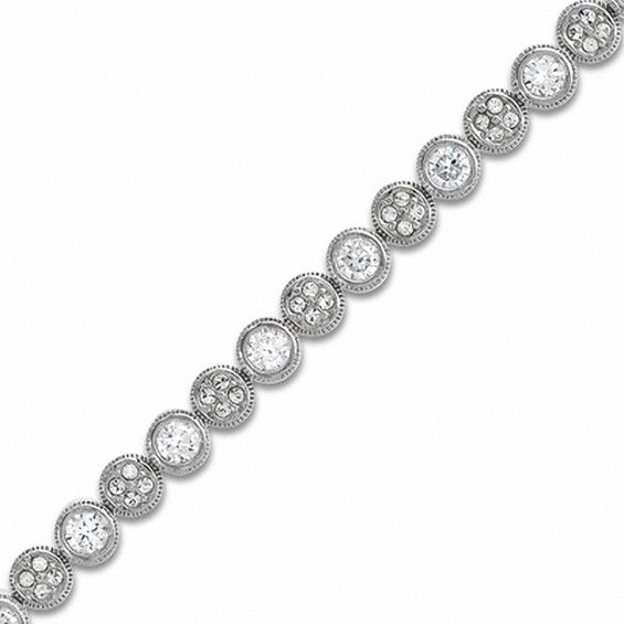 AVA Nadri Cubic Zirconia Bracelet in White Rhodium Brass - 7.25"