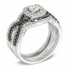 Thumbnail Image 2 of 1-1/6 CT. T.W. Enhanced Black and White Diamond Bridal Set in 14K White Gold