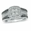 Thumbnail Image 1 of 1 CT. T.W. Princess-Cut Quad Diamond Frame Bridal Set in 14K White Gold