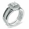 Thumbnail Image 2 of 1 CT. T.W. Princess-Cut Quad Diamond Frame Bridal Set in 14K White Gold