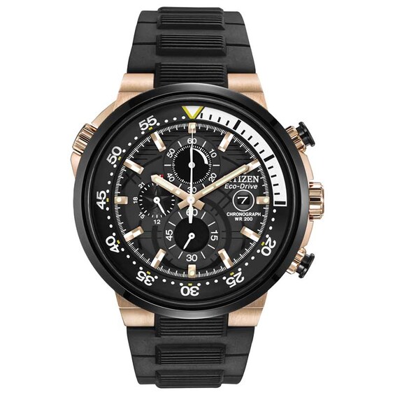 Men's Citizen Eco-Drive® Endeavor Chronograph Watch with Black Dial (Model: CA0448-08E) | Zales