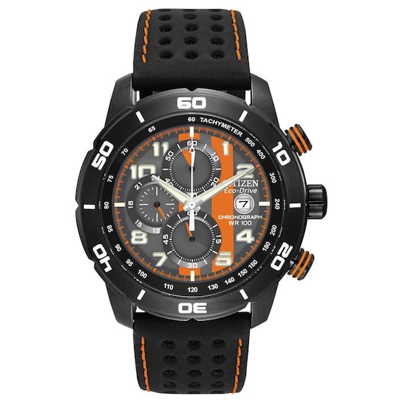 Men's Citizen Eco-DriveÂ® Primo Grey IP Strap Watch with Black Dial (Model: Ca0467-11H)