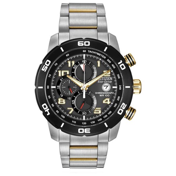 Men's Citizen Eco-Drive® Primo Chronograph Watch with Black Dial (Model: Ca0469-59E)