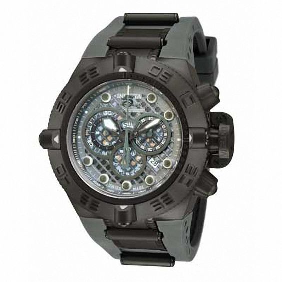 Men's Invicta Subaqua Chronograph Black Strap Watch with Grey Dial (Model: 11805)