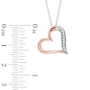 Thumbnail Image 2 of 1/10 CT. T.W. Diamond Tilted Heart Pendant in 10K Rose Gold