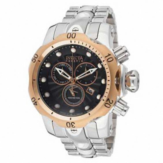 Men's Invicta Reserve Chronograph Two-Tone Watch with Black Dial (Model: 10794)