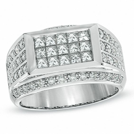 1 CT. T.w. Square-Cut Diamond Ring in 10K White Gold