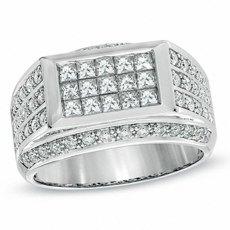 Main Image 1 of 1 CT. T.W. Square-Cut Diamond Ring in 10K White Gold
