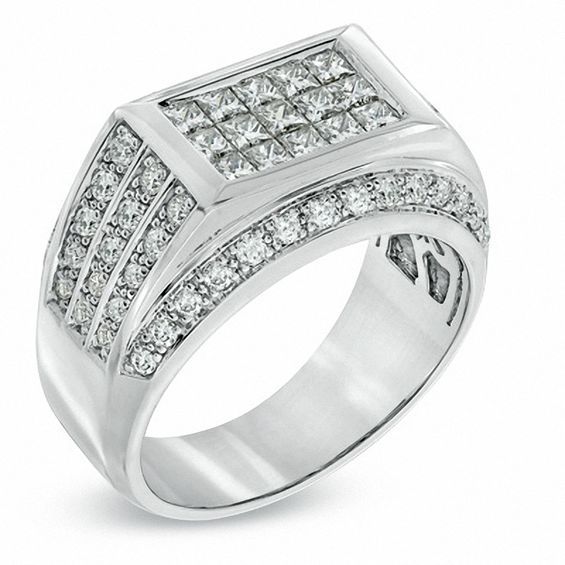 1 CT. T.w. Square-Cut Diamond Ring in 10K White Gold