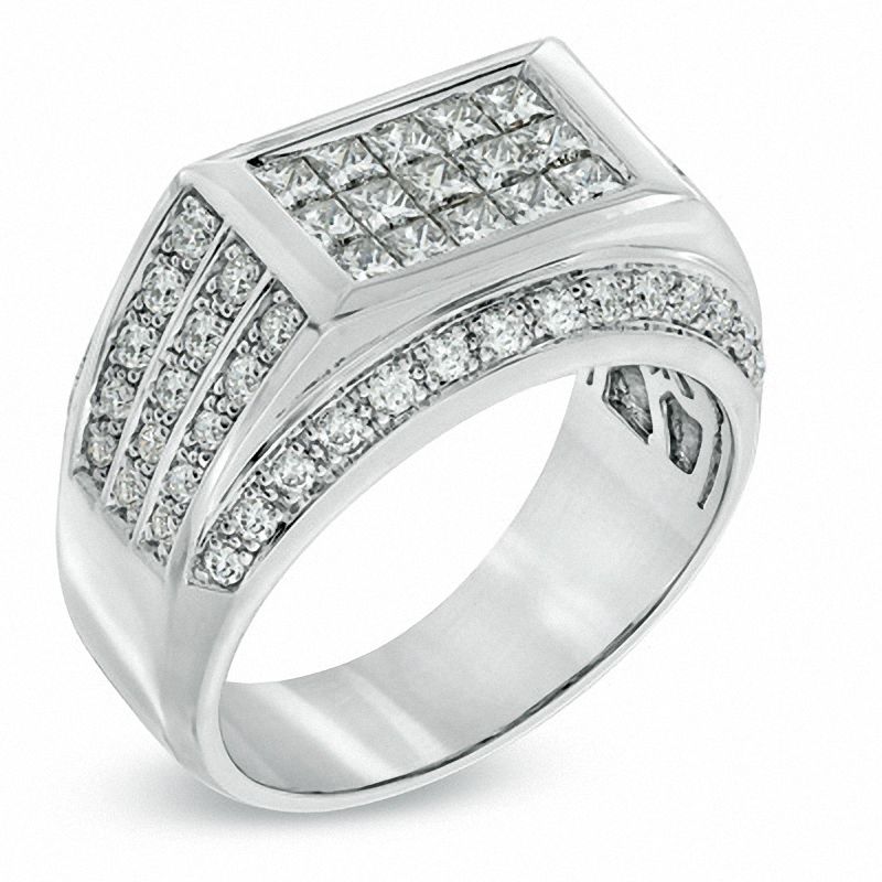 Main Image 2 of 1 CT. T.W. Square-Cut Diamond Ring in 10K White Gold