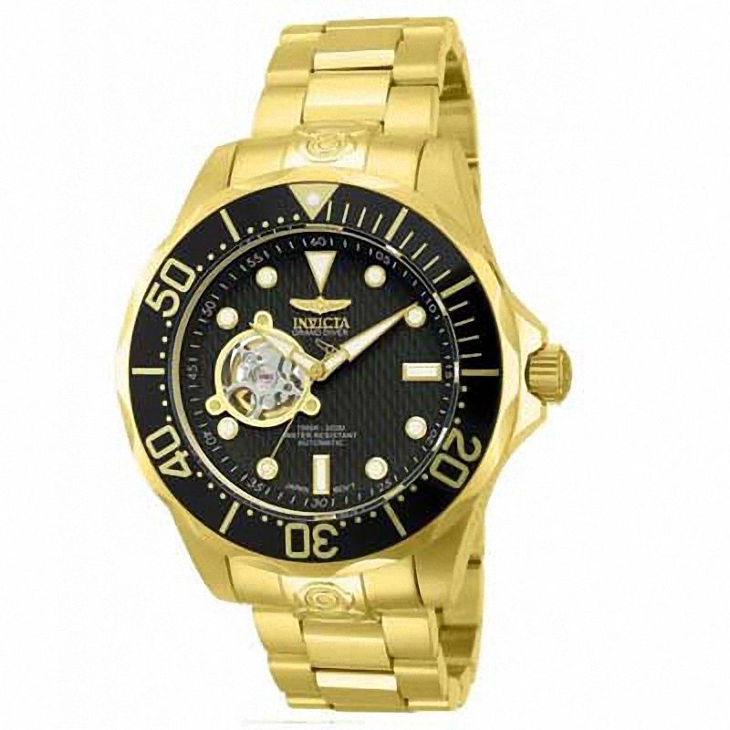 Main Image 1 of Men's Invicta Pro Diver Automatic Gold-Tone Watch with Black Dial (Model: 13709)