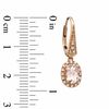Thumbnail Image 2 of Oval Morganite and 1/8 CT. T.W. Diamond Earrings in 10K Rose Gold