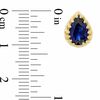 Thumbnail Image 1 of Pear-Shaped Lab-Created Blue Sapphire Crown Earrings in Sterling Silver with 14K Gold Plate