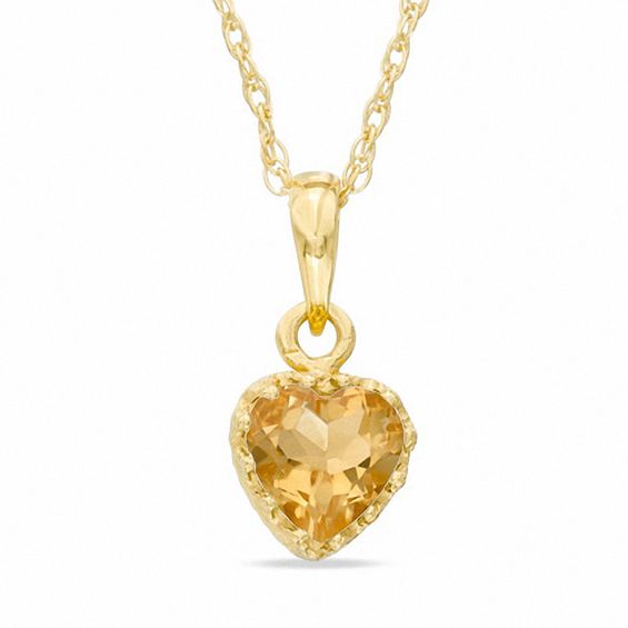 Lab-Created Citrine Pendant in 10K Gold 