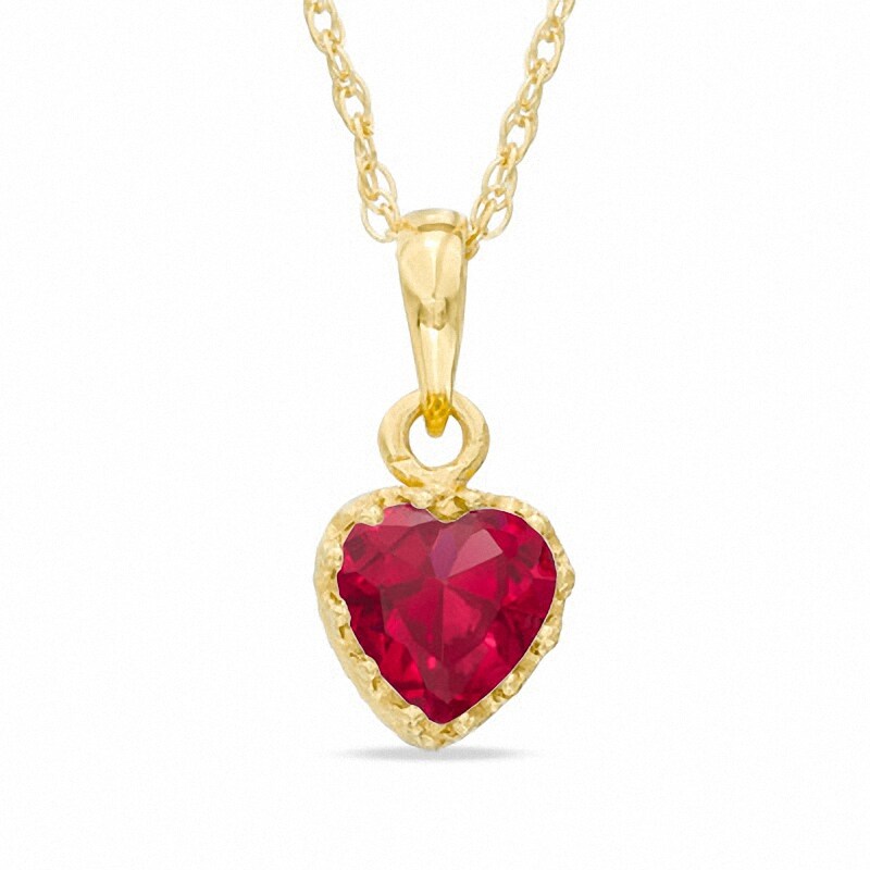 Main Image 1 of 6.0mm Heart-Shaped Lab-Created Ruby Crown Pendant in Sterling Silver with 14K Gold Plate