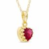 Thumbnail Image 2 of 6.0mm Heart-Shaped Lab-Created Ruby Crown Pendant in Sterling Silver with 14K Gold Plate