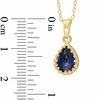 Thumbnail Image 3 of Pear-Shaped Lab-Created Blue Sapphire Crown Pendant in Sterling Silver with 14K Gold Plate