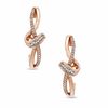 Thumbnail Image 0 of 1/6 CT. T.W. Diamond Looping Ribbon Drop Earrings in 10K Rose Gold
