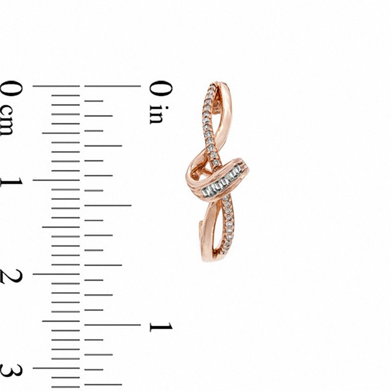 1/6 CT. T.W. Diamond Looping Ribbon Drop Earrings in 10K Rose Gold