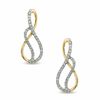 Thumbnail Image 0 of 1/5 CT. T.W. Diamond Swirl Infinity Loop Earrings in 10K Gold