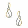 Thumbnail Image 1 of 1/5 CT. T.W. Diamond Swirl Infinity Loop Earrings in 10K Gold