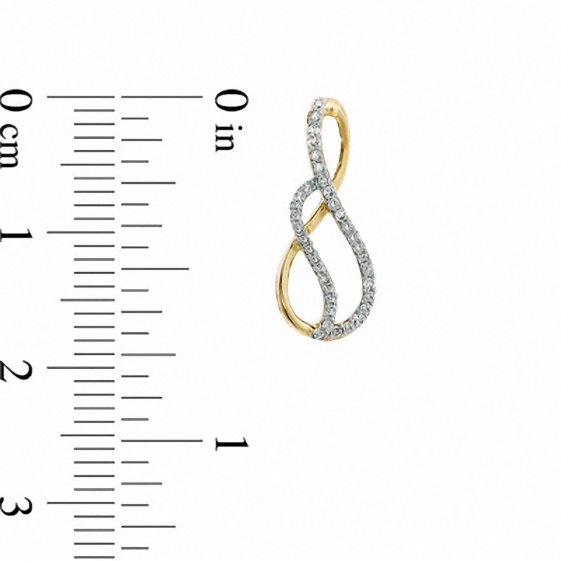 Main Image 2 of 1/5 CT. T.W. Diamond Swirl Infinity Loop Earrings in 10K Gold