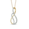Thumbnail Image 0 of 1/10 CT. T.W. Diamond Swirl Infinity Loop Pendant in 10K Gold