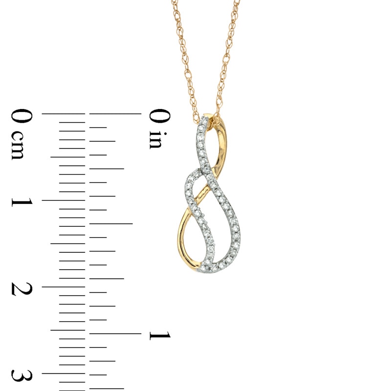 1/10 CT. T.W. Diamond Swirl Infinity Loop Pendant in 10K Gold