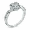 Thumbnail Image 1 of 1/10 CT. T.W. Diamond Cluster Heart Ring in Sterling Silver