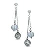 Thumbnail Image 1 of Honora 8.0-9.0mm Grey Freshwater Cultured Pearl and Crystal Drop Earrings in Sterling Silver