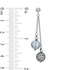 Thumbnail Image 2 of Honora 8.0-9.0mm Grey Freshwater Cultured Pearl and Crystal Drop Earrings in Sterling Silver