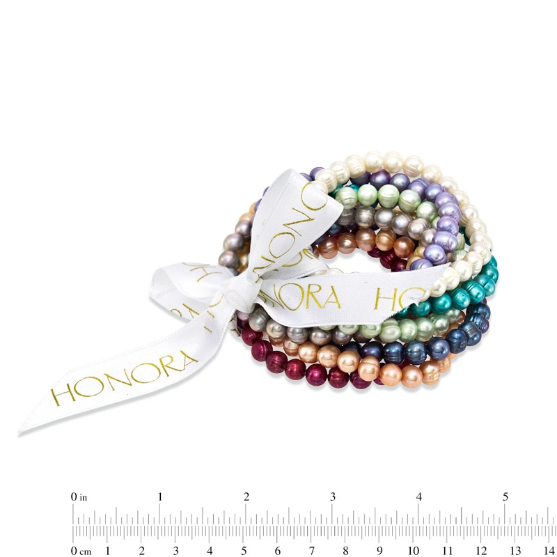 Main Image 2 of Honora 6.0-7.0mm Multi-Color Freshwater Cultured Pearl Strand Bracelet Set