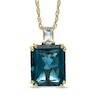 Thumbnail Image 1 of Radiant-Cut London and Sky Blue Topaz Pendant in Sterling Silver with 14K Gold Plate