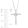 Thumbnail Image 1 of Diamond Accent Swirl Cross Pendant in Sterling Silver