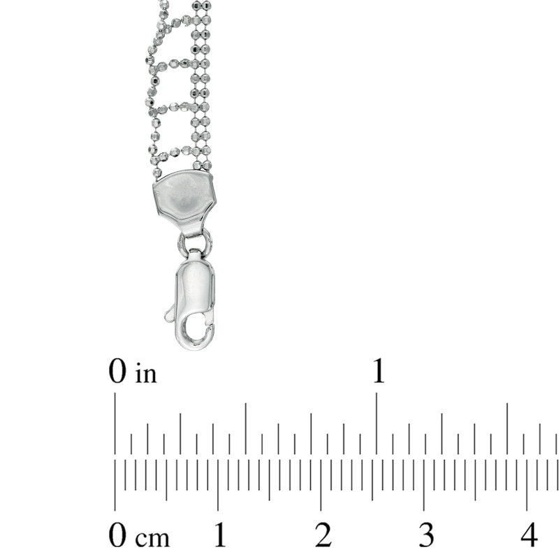 Main Image 2 of Beaded Mesh Necklace in Sterling Silver - 17"