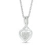 Thumbnail Image 1 of 1/10 CT. T.W. Diamond Cluster Heart Pendant in Sterling Silver