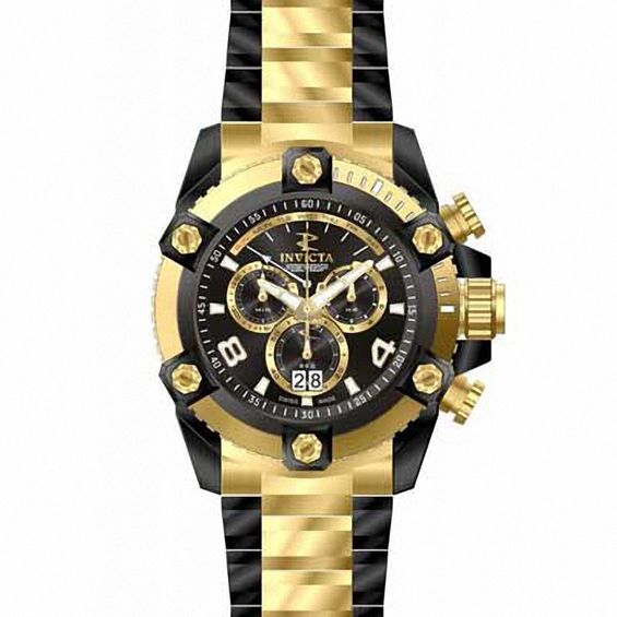 Men's Invicta Reserve Chronograph Two-Tone Watch with Black Dial (Model