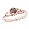 Thumbnail Image 1 of 1/4 CT. T.W. Enhanced Champagne and White Diamond Bypass Ring in 10K Rose Gold