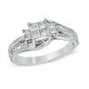 Thumbnail Image 1 of 1/2 CT. T.W. Quad Princess-Cut Diamond Engagement Ring in 10K White Gold