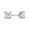 Thumbnail Image 1 of 1/2 CT. T.W. Princess-Cut Diamond Tulip Stud Earrings in 14K White Gold