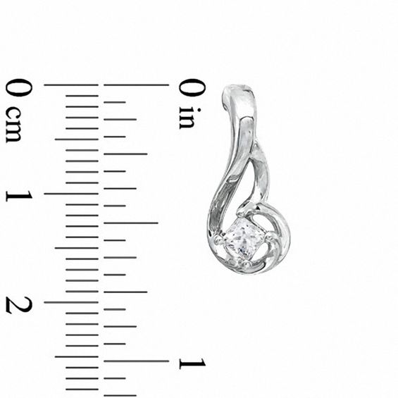1/3 CT. T.w. Princess-Cut Diamond Solitaire Drop Earrings in 10K White Gold